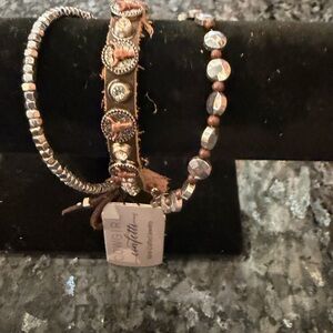 Silver and Brown Bracelet Trio